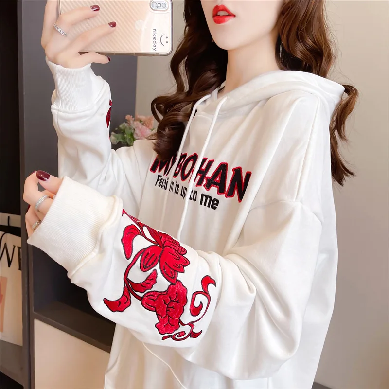 2022 Spring Autumn Hoodies Women Chinese Style Thin Hooded Clothes Large Size National Fashion Loose Hoodies