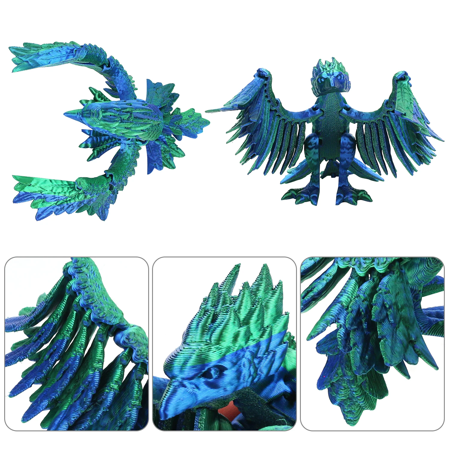 Phoenix Divine Bird Joint Movable Creative Handmade Model New Unique Gift Pressure Relief Toy 6