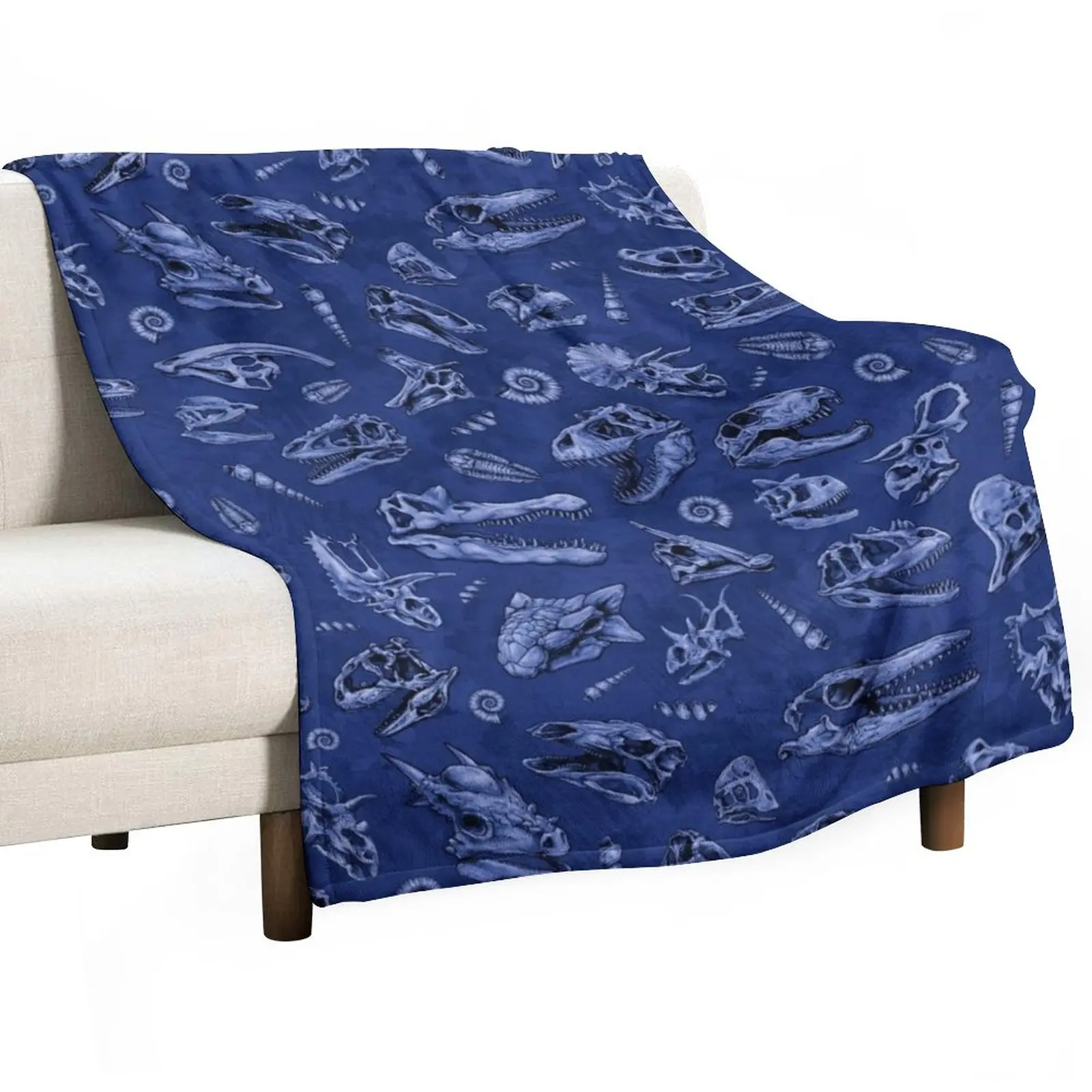 

Череп динозавра эскиз плитка узор синий плед одеяло пушистое одеяло