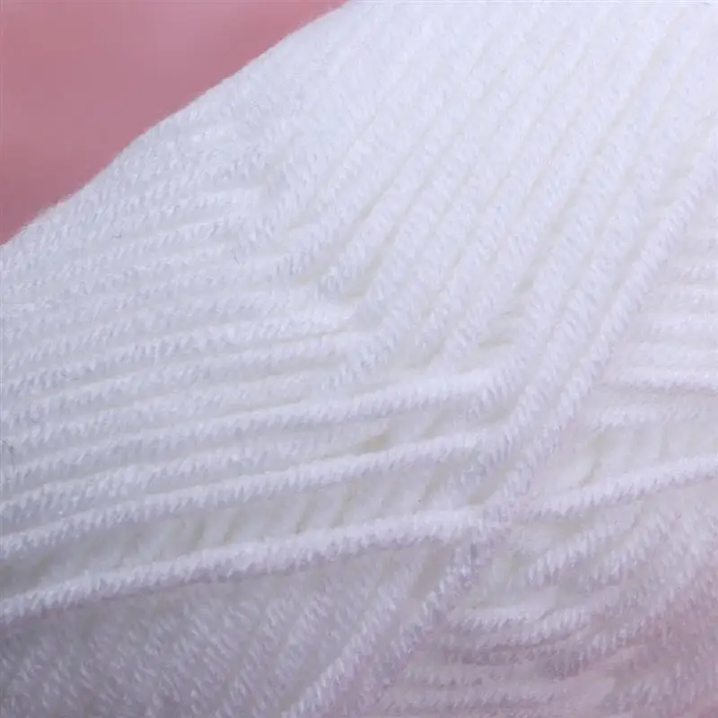 50g Milk Cotton Yarn Cotton Chunky Hand-woven Crochet Knitting Wool Yarn Warm Yarn for Sweaters Hats Scarves DIY (White) 5