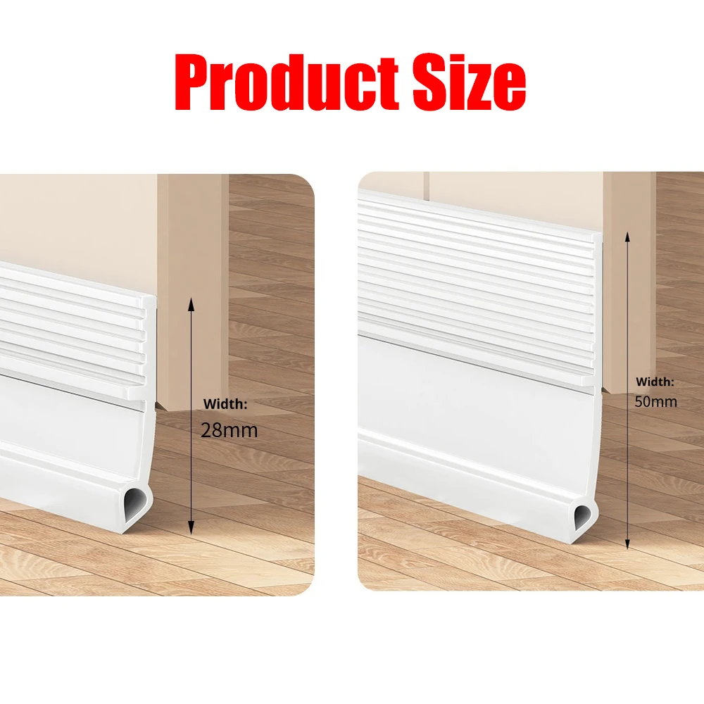 4 Colors Under Door Weatherstrip 1M Self-Adhesive Windproof Door Bottom Seal Strip Double Dustproof Free-Cutting TPE Strip