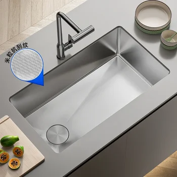 ห้องครัวสแตนเลสขนาดใหญ่อ่างล้างจานผักอ่างล้างหน้าเครื่องล้างจานแบบบูรณาการตู้เคาน์เตอร์แบบบูรณาการ 2