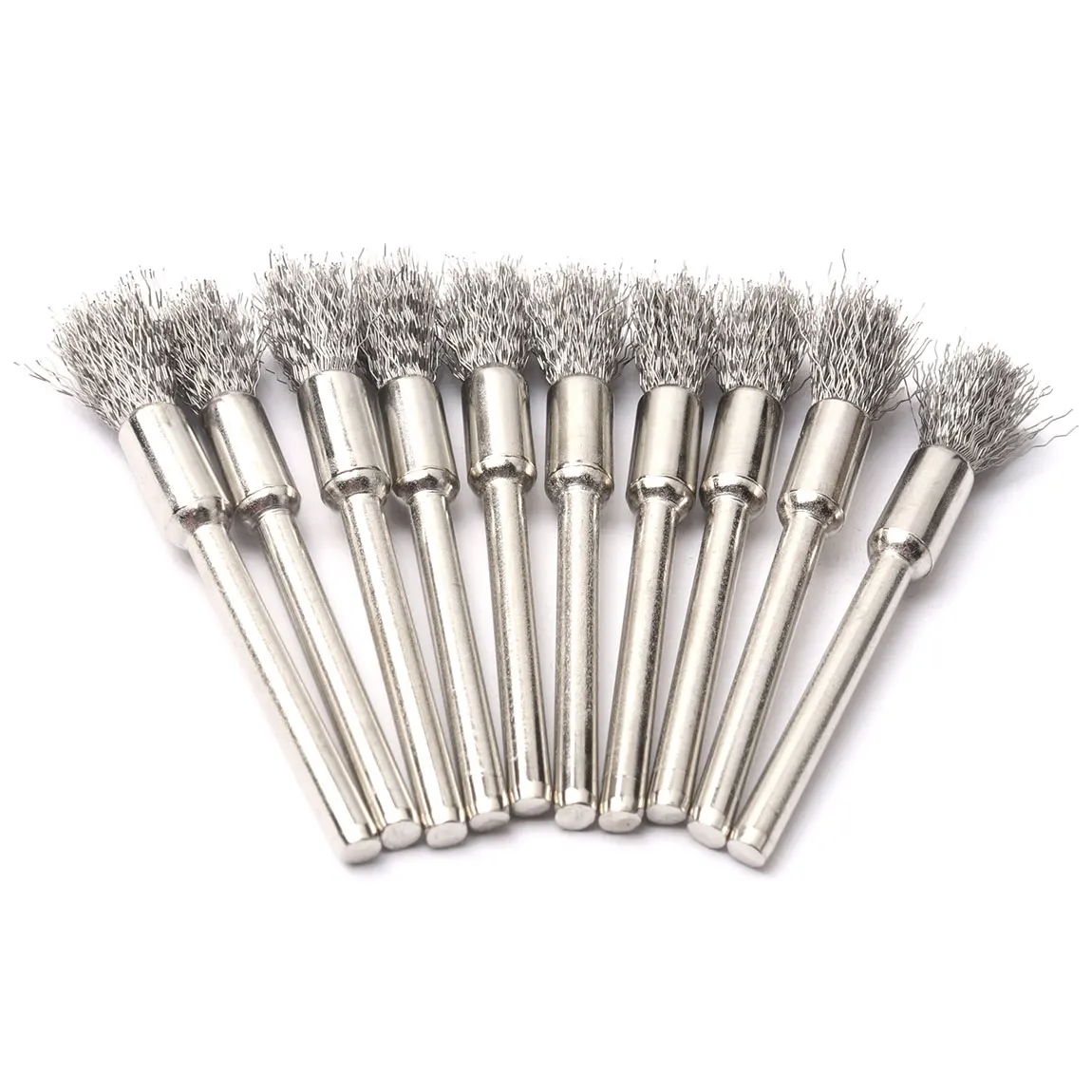 20 Stück Stahldrahtbürsten Dremel Zubehör 3 mm Schaft Polierbürste Dremel Werkzeuge für Mini-Grat gebürstetes Rad – Detail 4