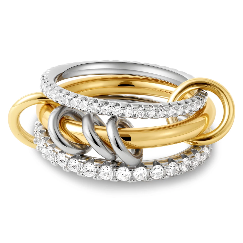 بساطتها مكعب الزركون التراص البنصر الزفاف للنساء ج...