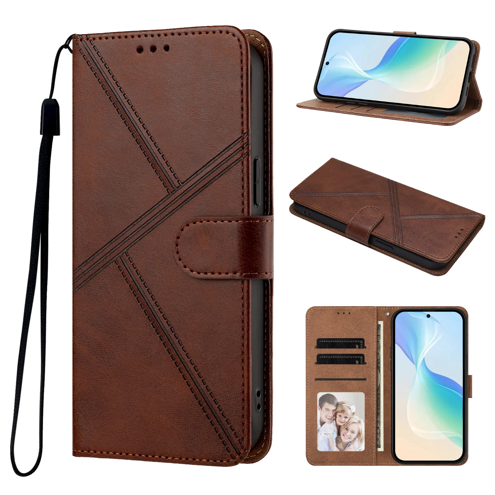 Luxury Leather Flip Wallet Phone Cover