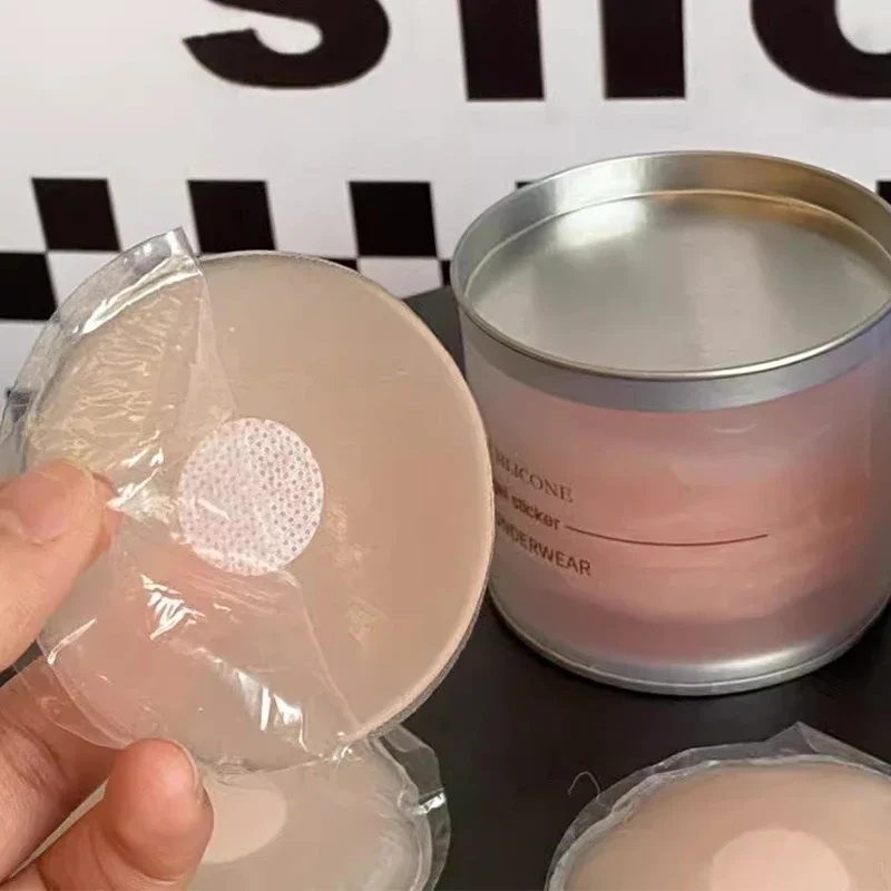 12pcs with Box Women Flower Silicone Nipple Cover Reusable Sweatproof Petals Chest Patch Invisible Circular Seamless Bra Sticker