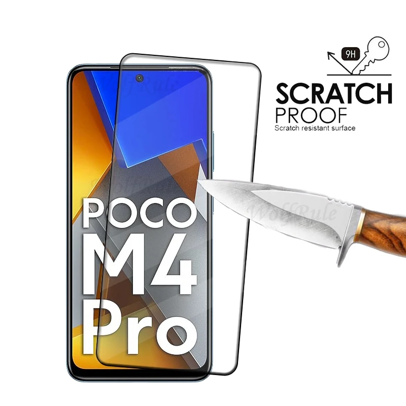 4//1pcs Voll deckglas für Poco M4 Pro Glas Xiaomi Poco M4 Pro gehärtetes Glas Voll kleber 9h Displays chutz folie Poco M4 Pro 4g – Detail 1