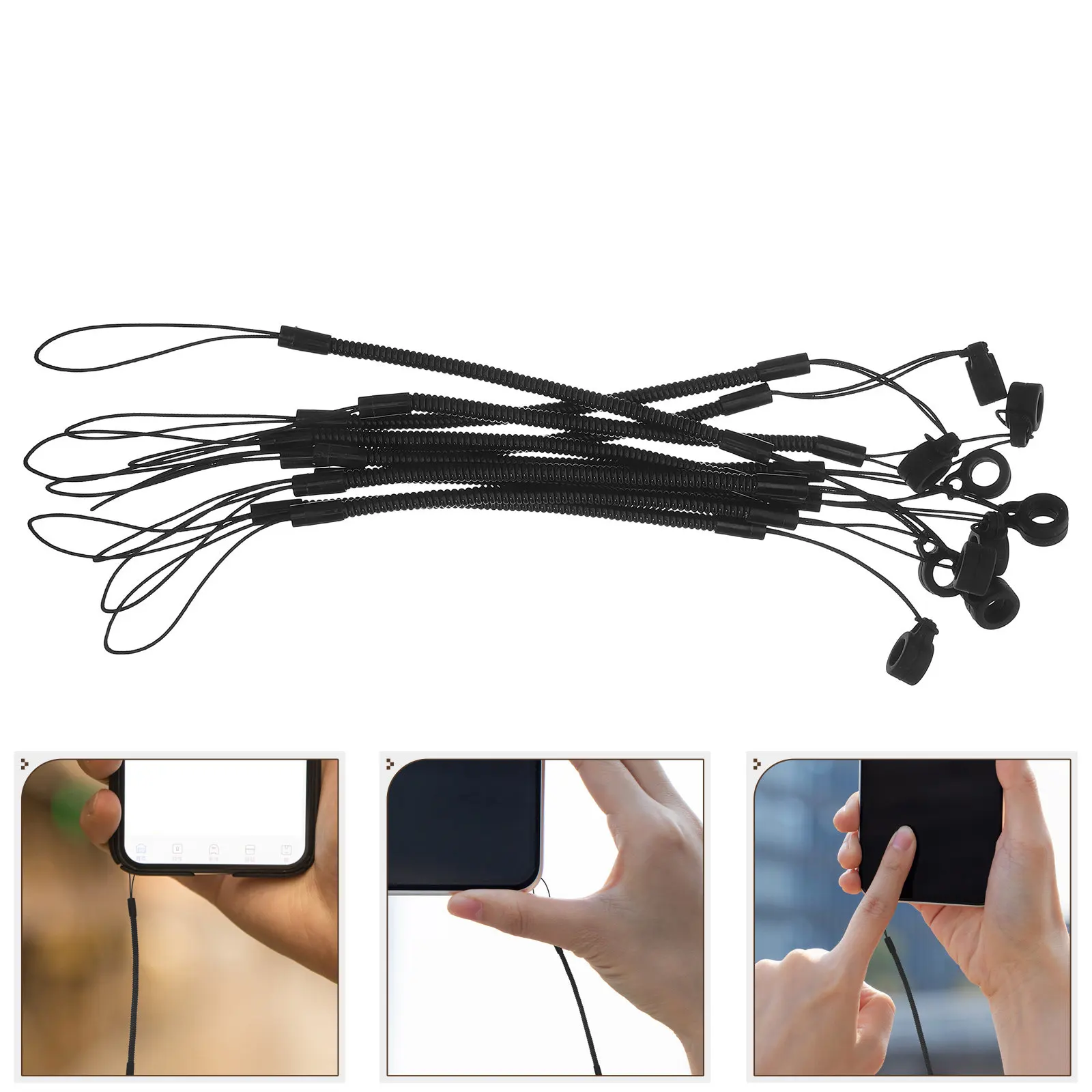 10Pcs 탄성 펜 테더 끈 스프링 코일 안티 분실 스타일러스 가죽끈 17Cm 태블릿 데스크 교실용 휴대용 펜 홀더 스트랩