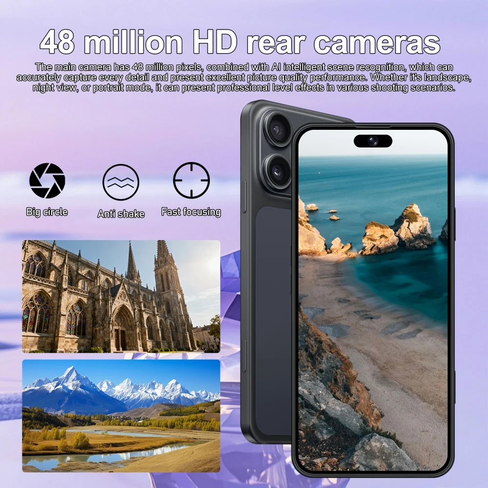 K-Touch Mobile Phones For 17 Pro Max Smartphone Android 5G Cell Phone 22GB RAM 2TB ROM 7.3 Inch HD Full Display 7800mAh Battery 48MP Camera Face Recognition 5G Dual SIM Unlocked Android 15 Smartphone