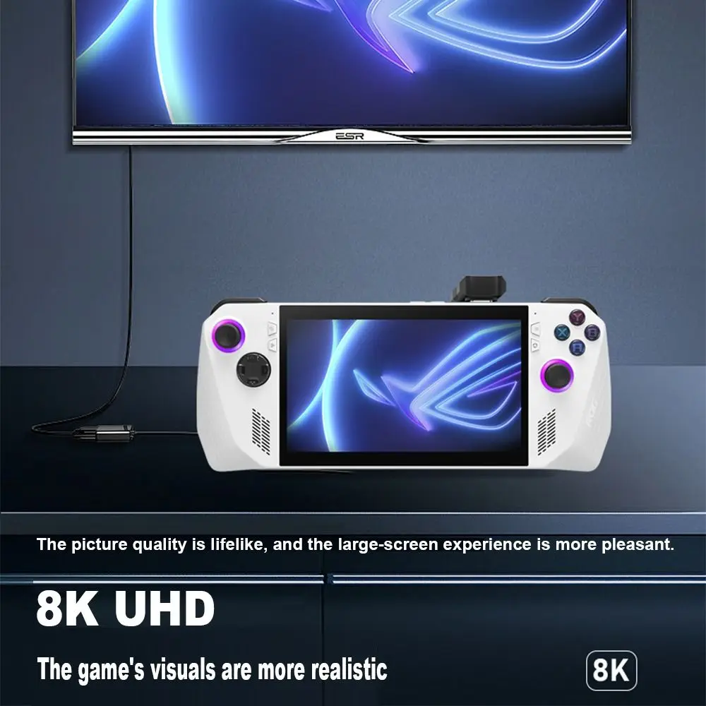PD 140W 빠른 충전 USB Type-C 변환기 8K 60HZ 데이터 전송 휴대용 콘솔 액세서리 Asus ROG Ally용 20Gbps