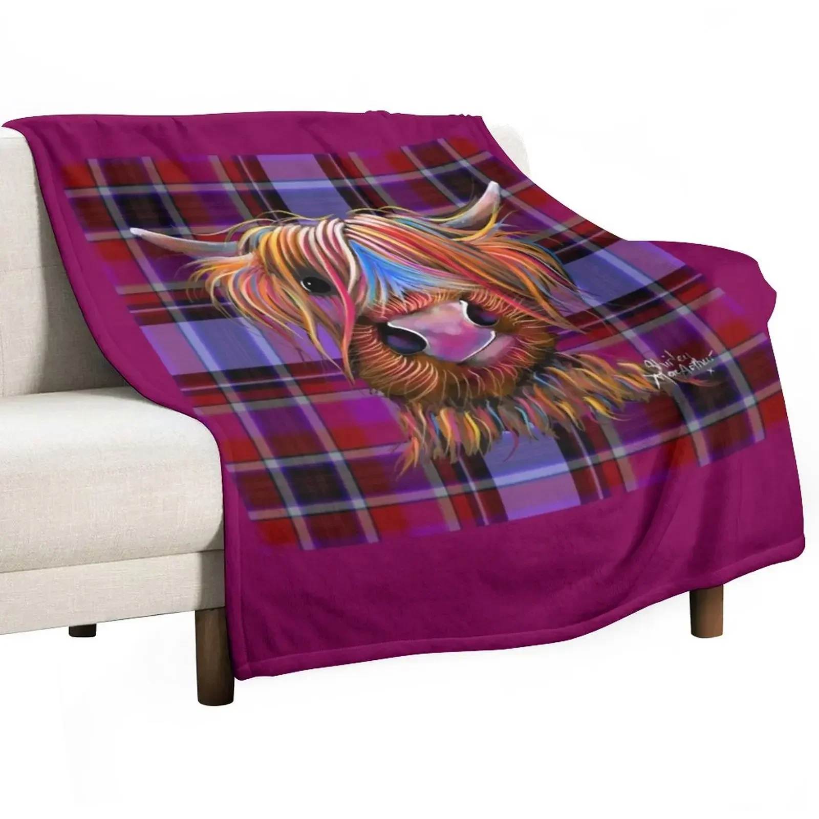 

HiGHLaND CoW PRiNT ' TaRTaN BRuCe P ' BY SHiRLeY MacARTHuR Throw Blanket Giant Sofa Loose Furrys For Baby Blankets