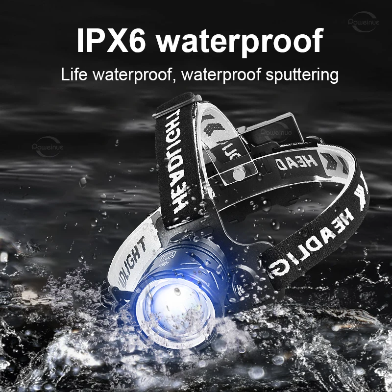 Lampe frontale professionnelle 1000000LM rechargeable 18650 ultra puissante pour pêche en mer et grands lacs
