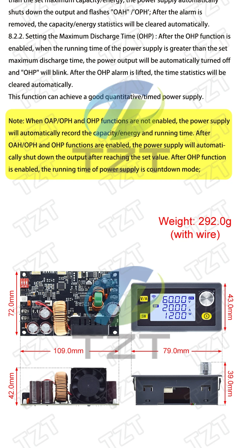 20A 1200W CNC Einstellbares Gleichstrom-Stabilisiertes Spannungsnetzteil Basisplatte Konstantspannungs- und Konstantstrom-Abwärtsmodul – Detail 11