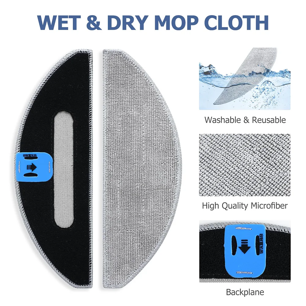 Washable Mopping Pads - Replacement Mop Cloths for Robot Vacuum Cleaners