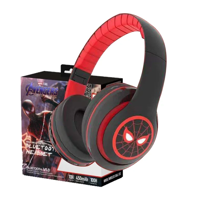 Marvel Spiderman Disney Mickey Wireless Headphones Blutooth Surround Sound Stereo Foldable Earphone Laptop Headset