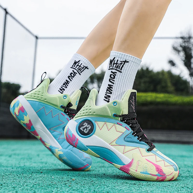 High Quality Cushioning Profession Basketball Sneakers Men Fashion Unisex Basketball Shoes Men High Top Mens Athletics Sneakers