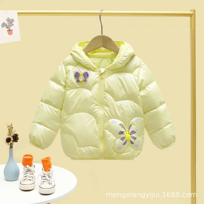 Disney Winter Clothes for Girls Mickey Boys Jacket Children Cute Down and Cotton Jacket Colorful Leisure Hooded Thick Loose Coat