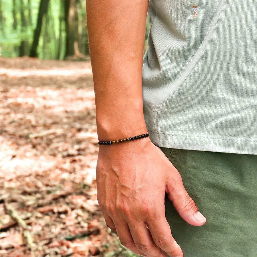 Tiger Eyes Malachite Lava Hematite Stone Beads Bracelet for Men Women