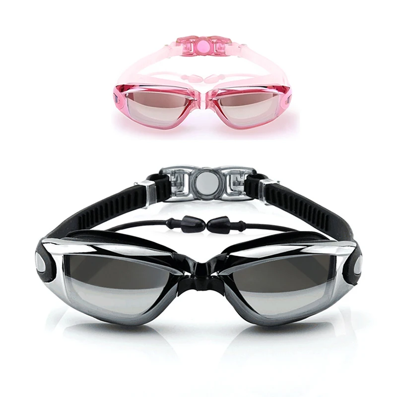 

Swimming Goggles Anti-Fog 100% UV Adult Swim Goggles with Earplugs &Nose Clips Case for Adult Kids In Pools Swiming