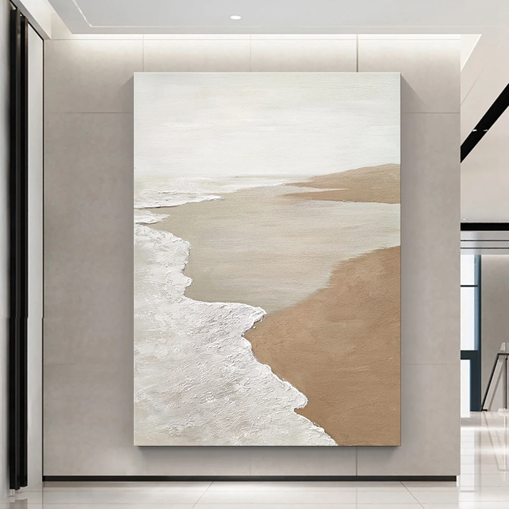 

Handmade Seascape Art Picture Decoration Living Room Oil Painting Textured Sea Scenery Painting Sea Decor Wall Hanging Artwork