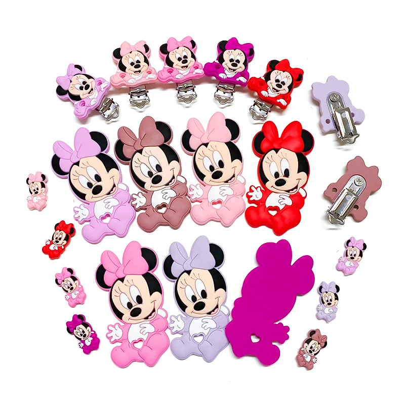 Silicone Mickey Mouse pacifier clip baby toy pacifier clip baby suitable for newborn babies 5/10pcs pacifier clip pacifier accessories teether clip