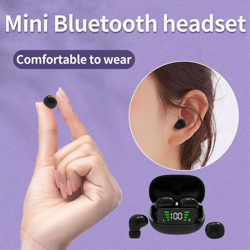 Small Bluetooth Earbud With Mic Mini Headphones Wireless Bluetooth