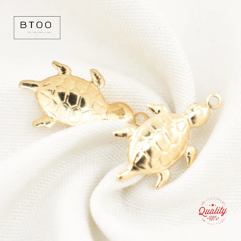 Schildkröte 14K Gold gefüllt Anhänger Schildkröte Charm Schmuck für DIY Armband Halskette Herstellung von Schmuckzubehör