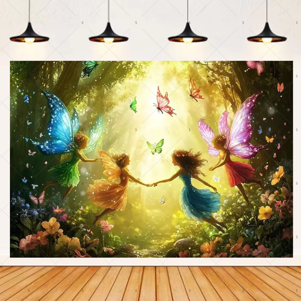 Magische Waldfee, der Hintergrundbanner sammelt, Geburtstagsparty-Dekorationen, Babyparty-Zubehör, Fotografie-Hintergrund, Kindergeschenke – Detail 16