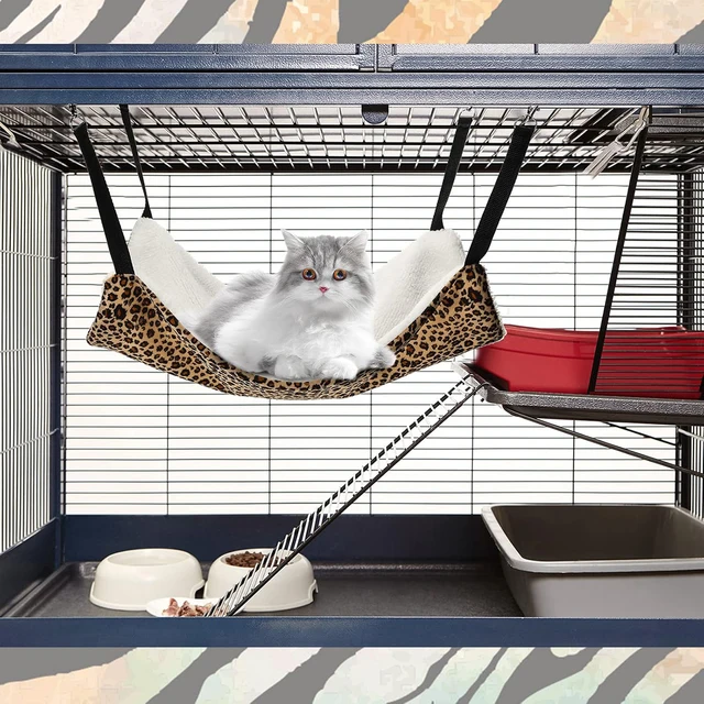 Pet winter hammock pet cage hammock comfortable suspension adjustable soft plush pet cat and dog hammock Guinea Pig bed 2