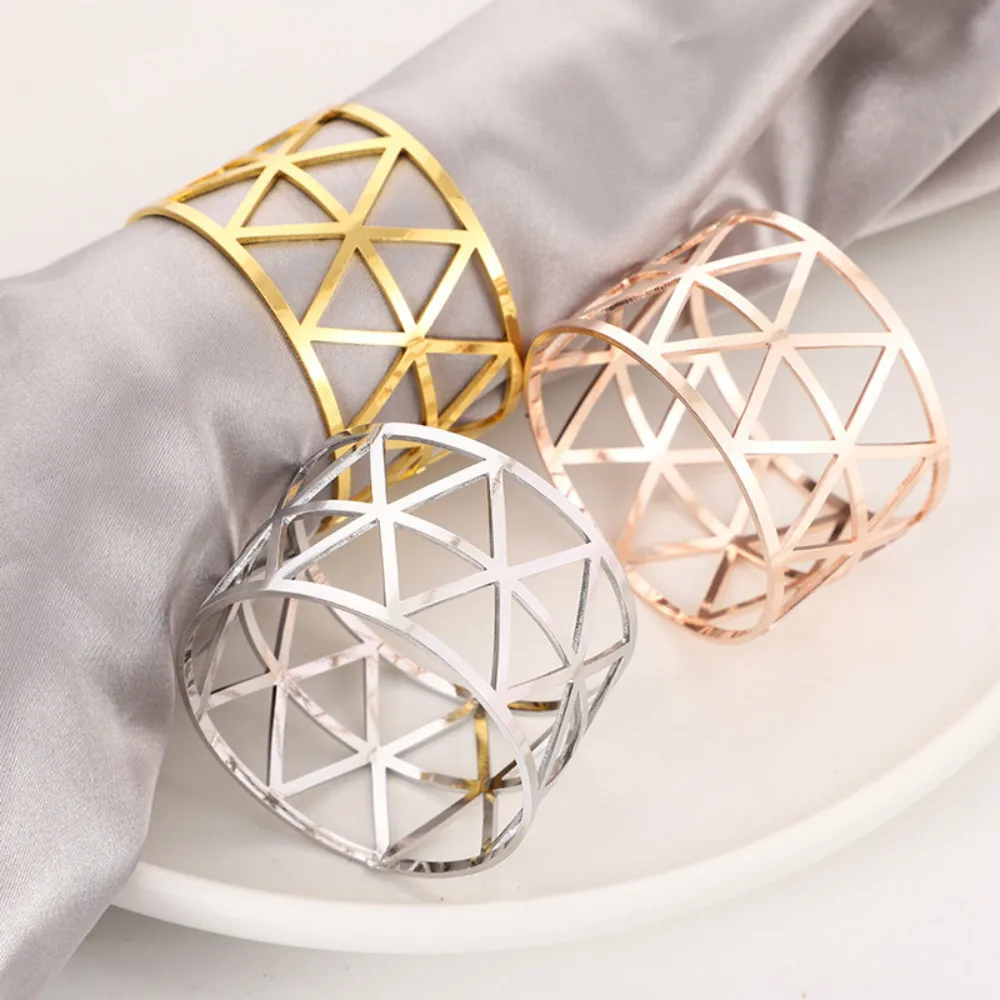 

4pcs Gold Alloy Napkin Rings Wedding Party Decoration Napkin Rings Holders Decoration Ring Table Accessories For Dinner Kitchen