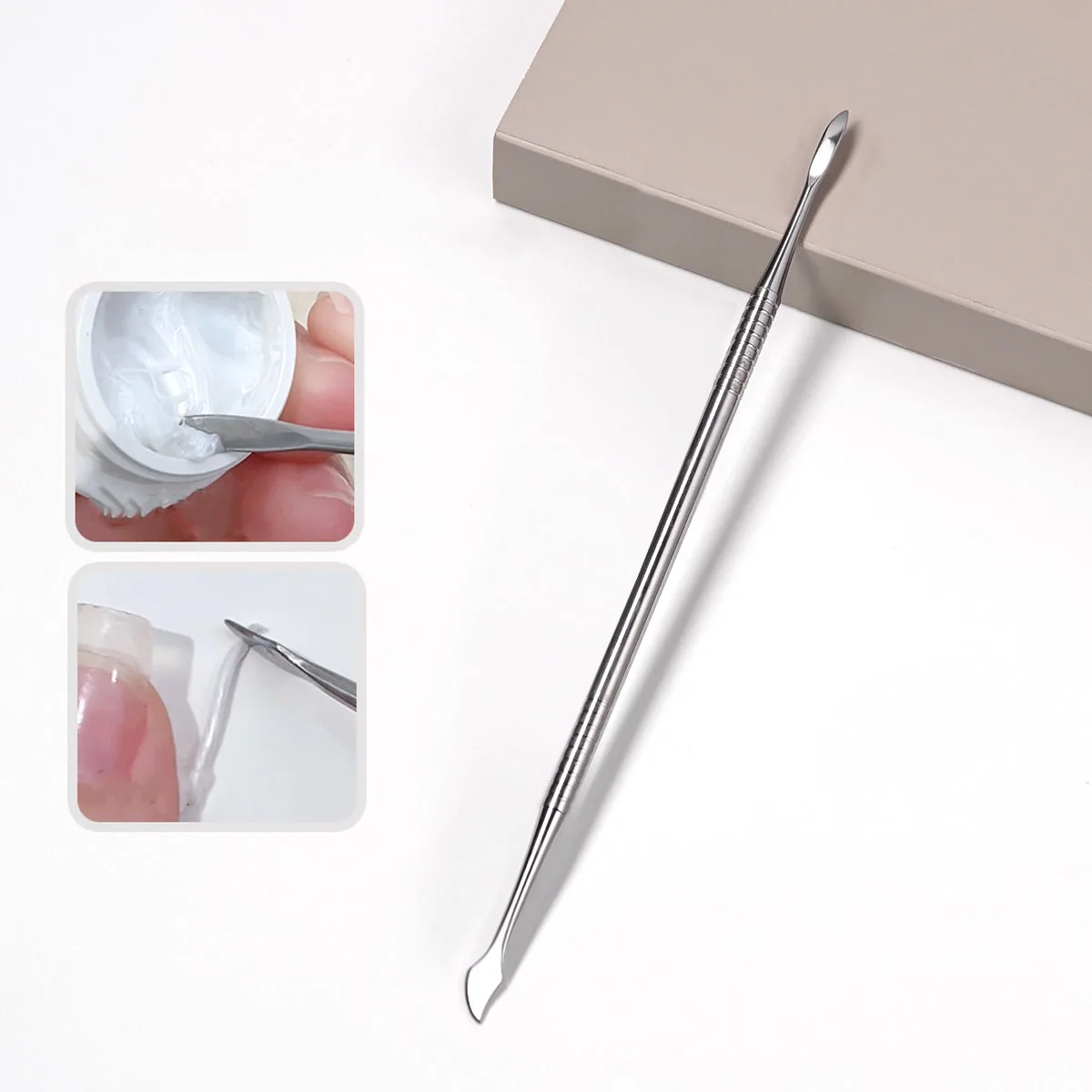 Double Head Nail Art Carving Stick, 3D Petal & Leaf Blade Design, Detailing & Gel Tool, 16.5cm Professional Manicure Tool