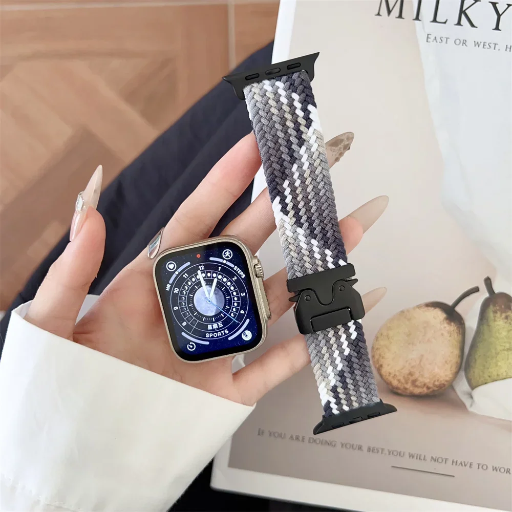 Braided Solo Loop Strap for Smartwatches - Premium Elastic Band Design