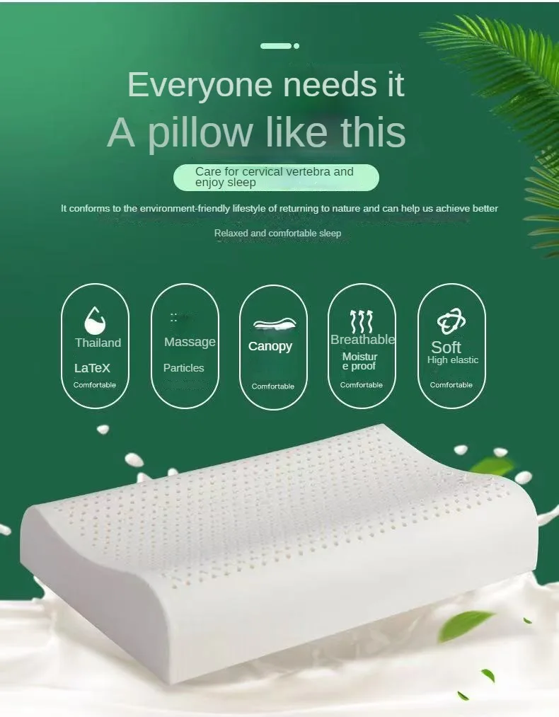 Description Picture 5 of itemThailand Natural Latex Pillow Adult Pillow Core Massage Core Gift Children's Latex Manufacturer Wholesale