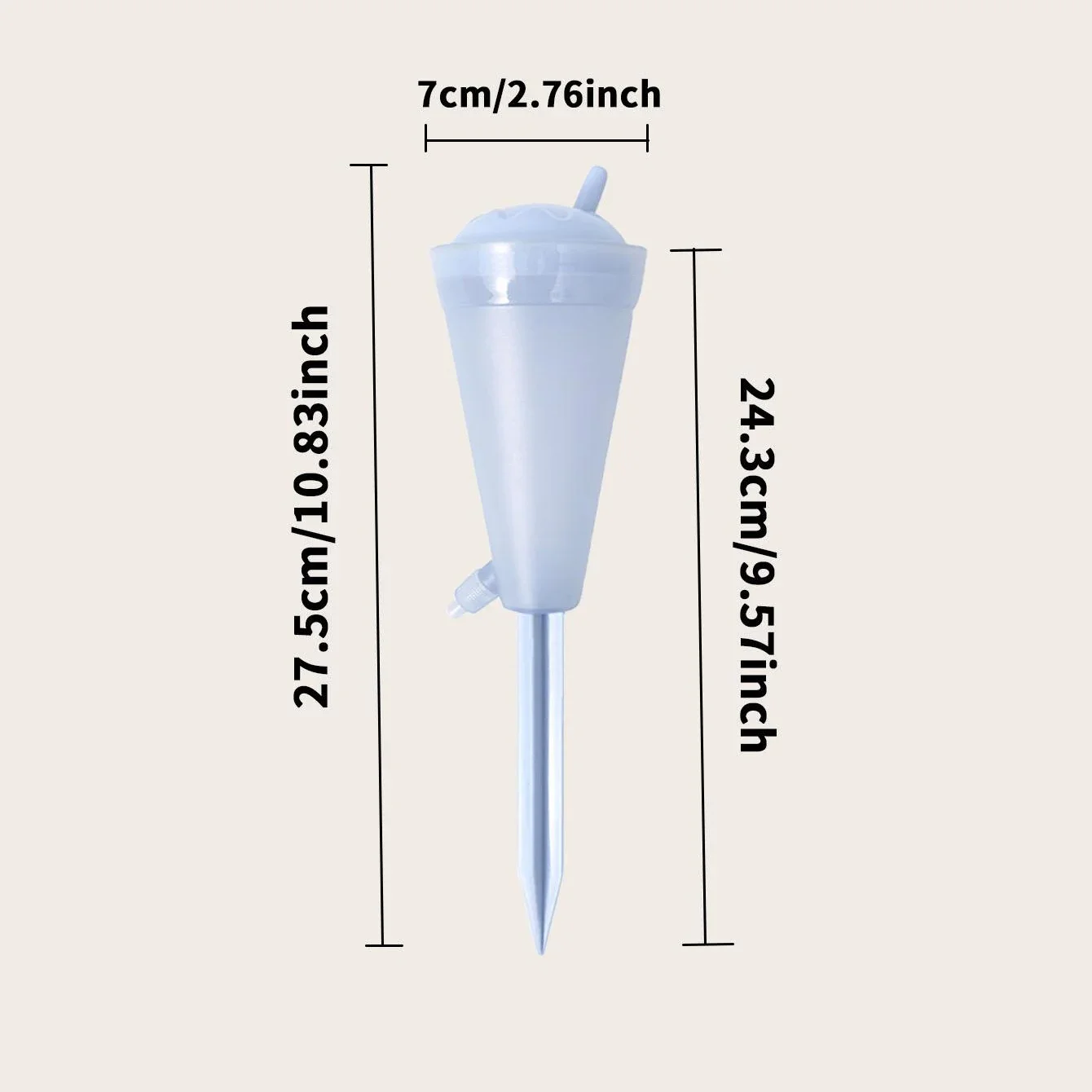 1pc-funnel-shaped transparent automatic dripper, water flow speed regulating watering kettle