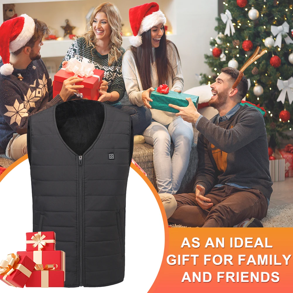 Unisex Electric Thermal Jacket Rechargable Soft Heated Jacket 3 Heating Levels 3 Areas Heating Autumn Winter Outdoor Wear