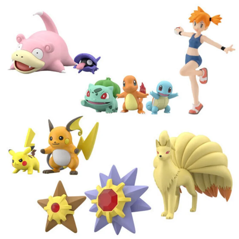 Stock Originale Bandai Pokemon Scale World Pocket Monsters Misty Kasumi Starmie Ninetales Pikachu Animation Model Art Collection