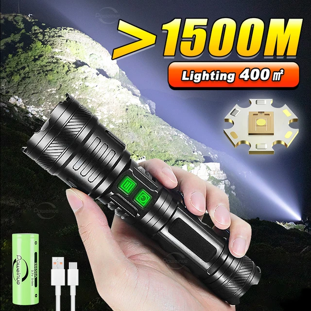 Lampe torche Ultra puissante Zoom 1500M longue portée lanterne
