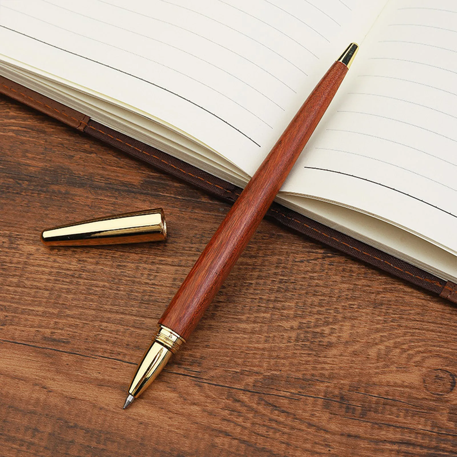 Elegant Sandalwood Vintage Writing Pen - 0.5mm Office & School Stationery