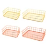 Nordic Gold Metal Iron Makeup Pen Storage Basket Office Desktop Sundries Makeup Brushes Holder Table Cosmetics Organizer Rack 5