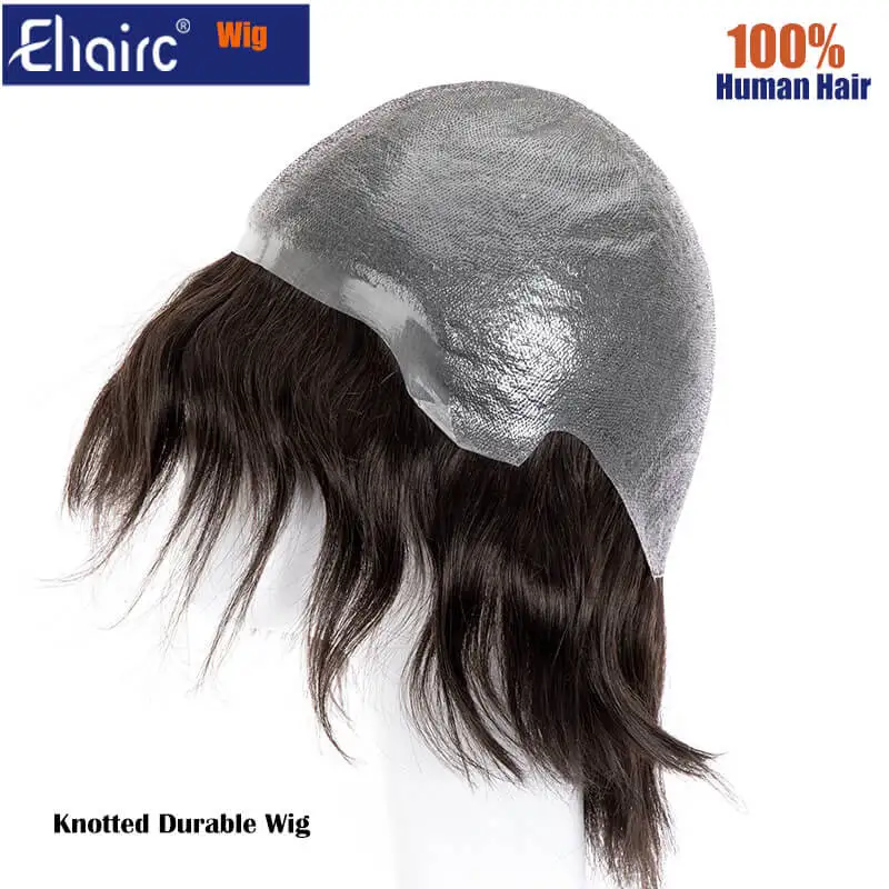 Full Cap Wig Durable Knotted Skin Wig High Quality Human Hair Natural Hairline , Hand Tied Delicated Human Hair