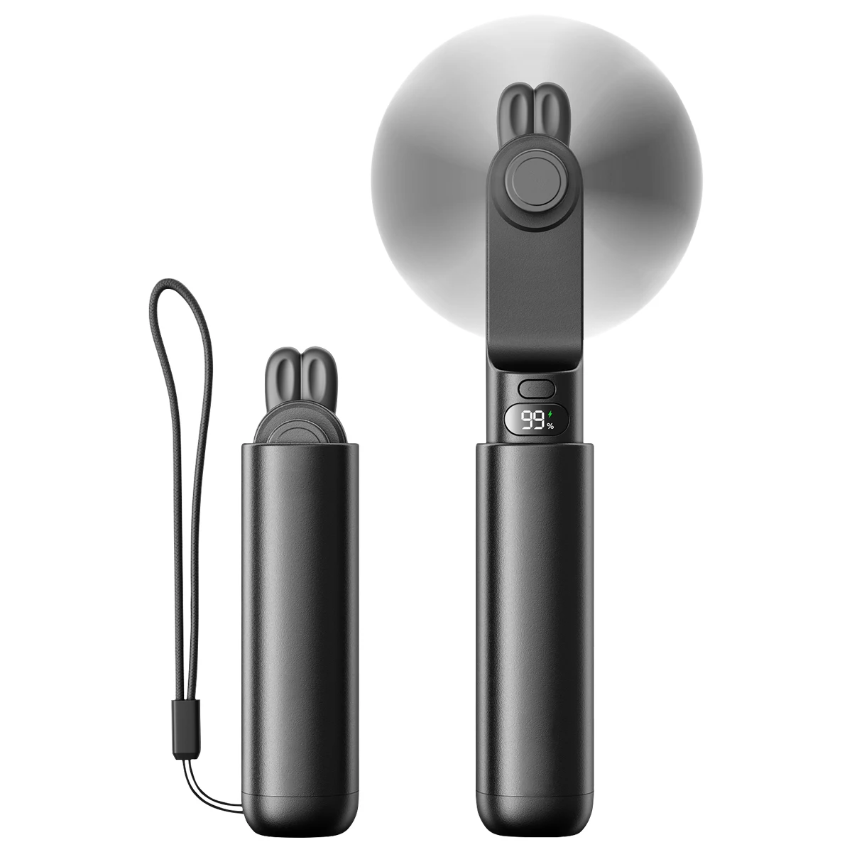 Portable Fan Mini Cute Handheld Fan LED Display USB 2000mAh Recharge Hand Held Small Pocket Fan with Power Bank Feature 1