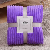Solid Striped Throw Blanket Flannel Fleece Soft Adult Bed Cover Winter Warm Stitch Fluffy Bed Linen Bedspread for Sofa Bedroom 3