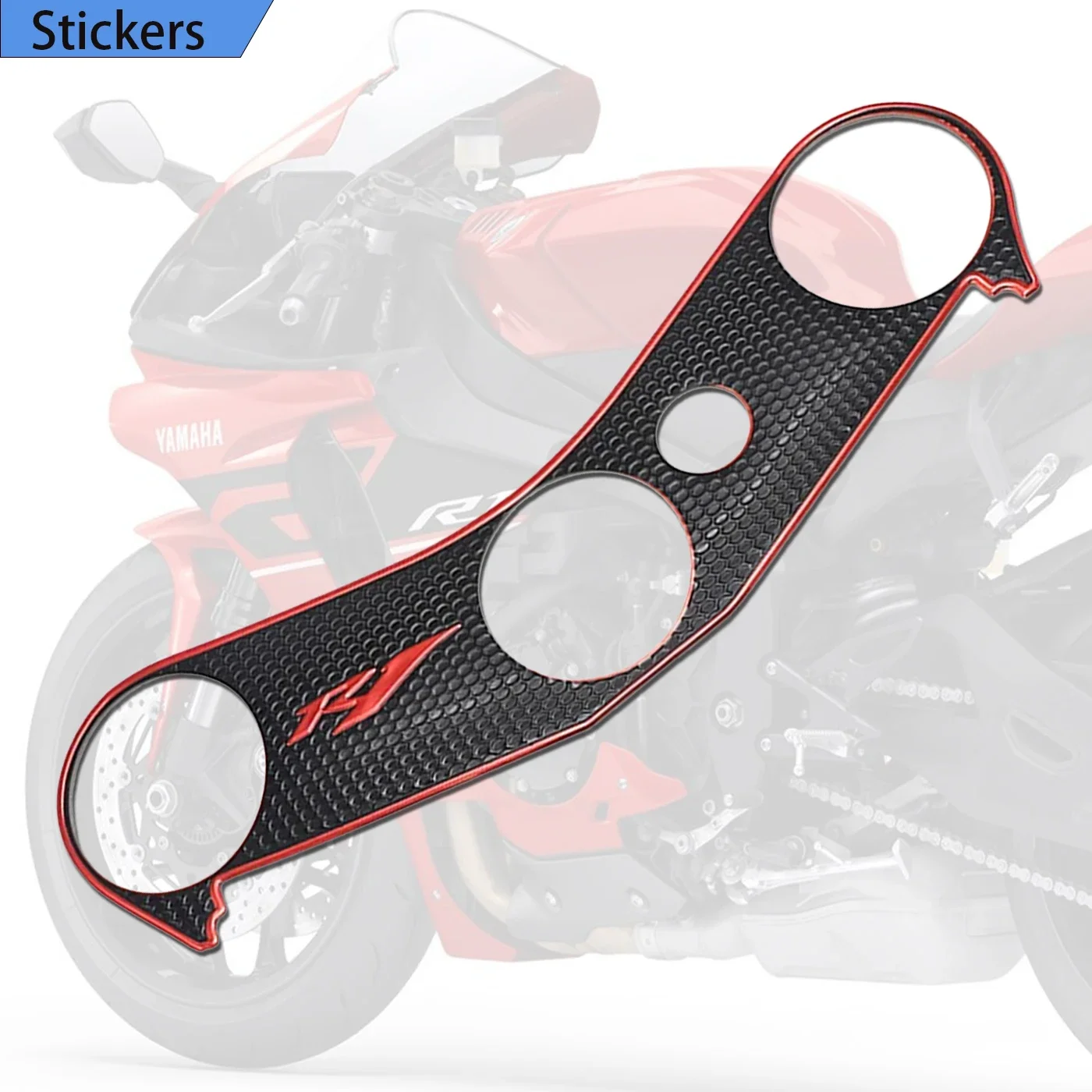 Fit YAMAHA YZF R1 YZF-R1 YZFR1 Motorcycle decals stickers Top Clamp Yoke Triple Tree Case Pad Decal 2005 2006 2007 2008