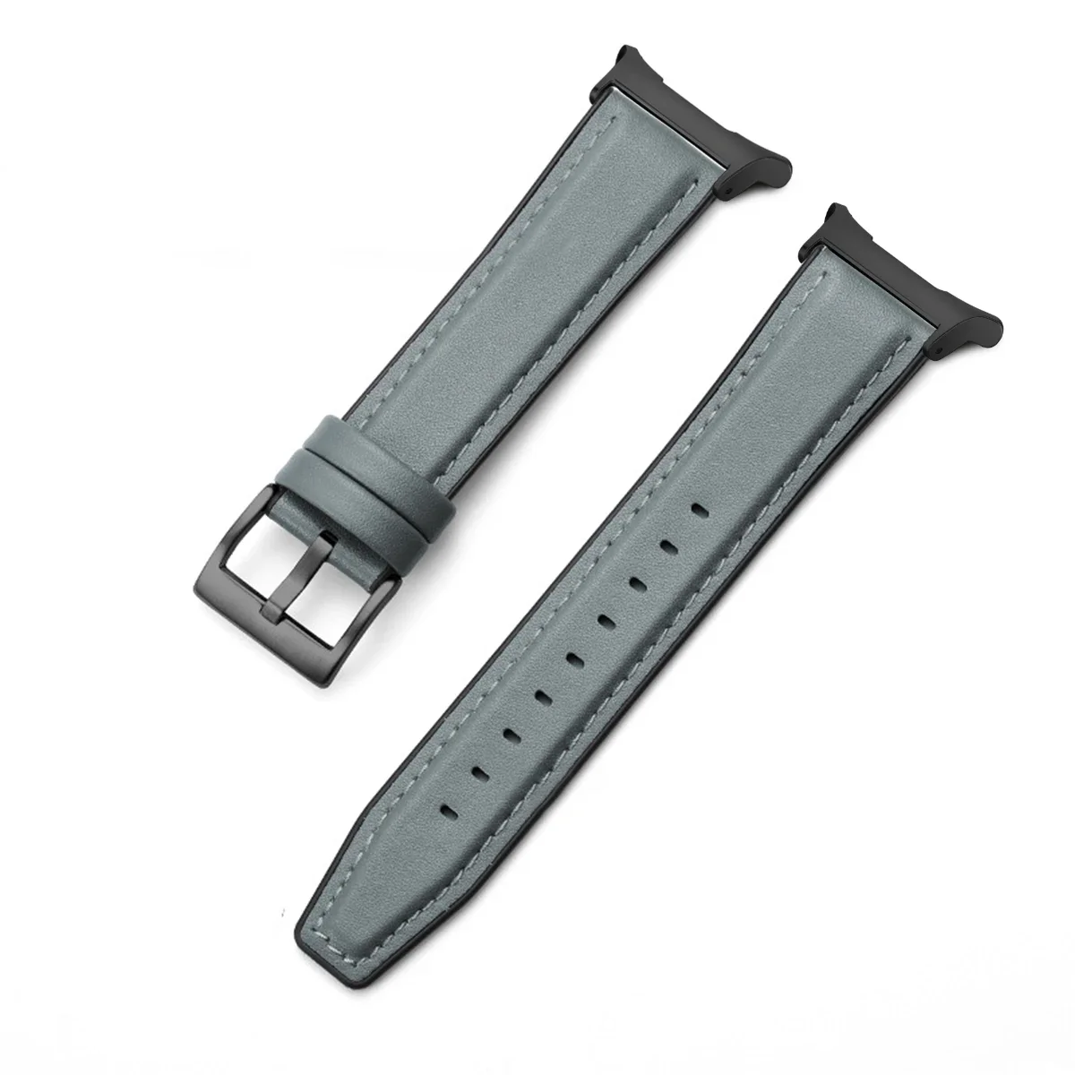 Premium Leather No-Gaps Band for Men's Watch - Curved End Design Bracelet Strap