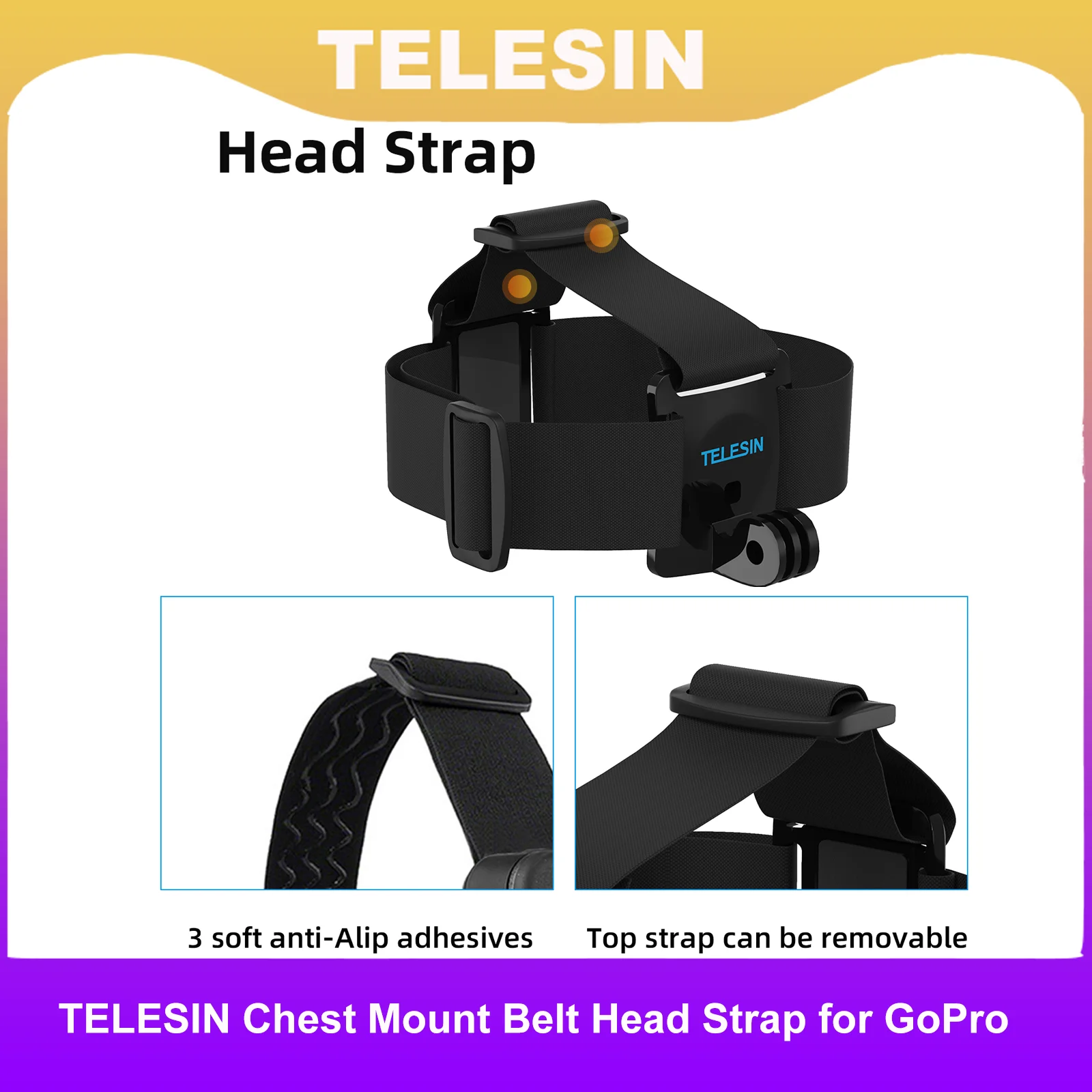 

TELESIN нагрудное крепление ремень головной ремень для GoPro Hero 11 10 9 8 7 6 5 Insta360 SJCAM EKEN DJI аксессуары для экшн-камеры