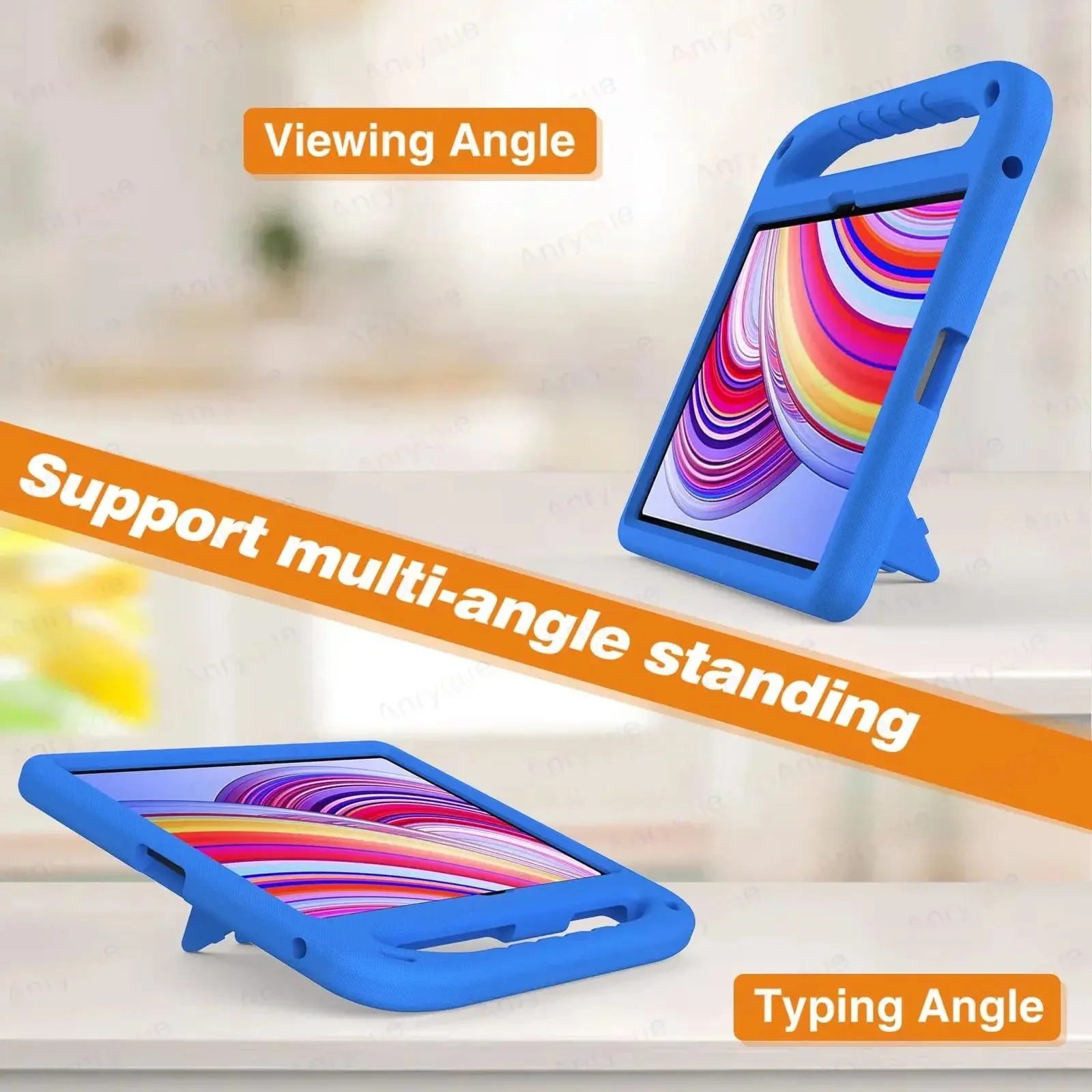 Durable Kids EVA Tablet Case with Stand and Handle - Shockproof, Non-Toxic Full Body Protection