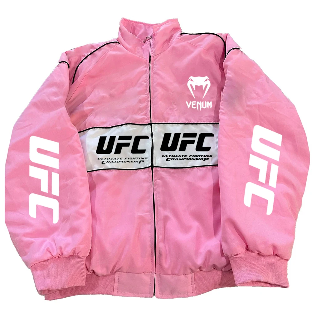 UFC outdoor windproof warm standing collar jacket men's winter fleece jacket lightweight sports running top workwear