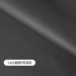 Luxurious Litchi Pattern Leather Fabric - Premium Upholstery Material for Car Interiors, Bags, Chairs, and DIY Projects - Waterproof and Durable, Sold Per Meter (No. 9 dark gray)