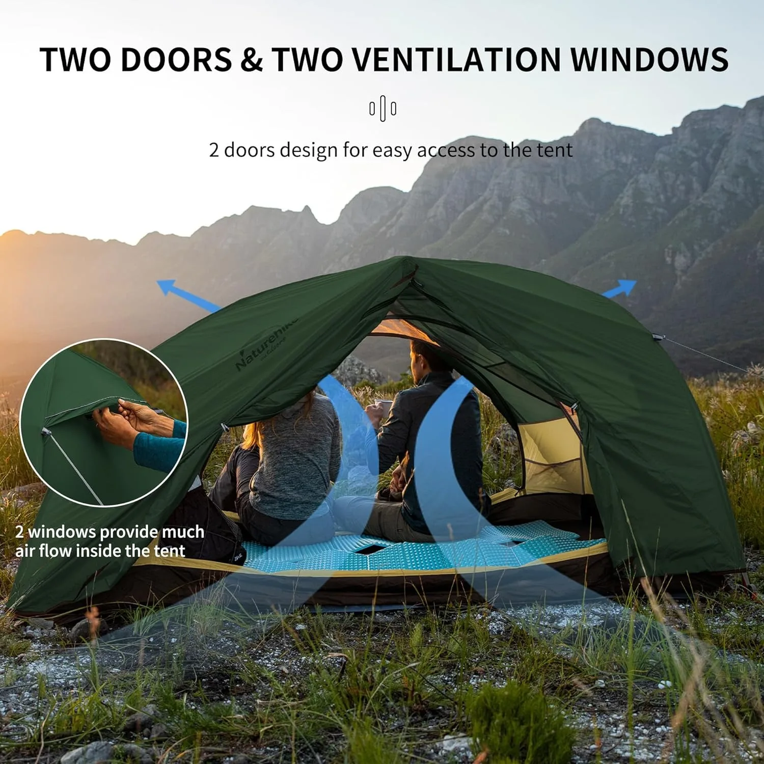 Naturehike Star River Camping Tent Ultralight Two Person Waterproof Backpacking Tents Double Door Outdoor Hiking 3 Season Tent