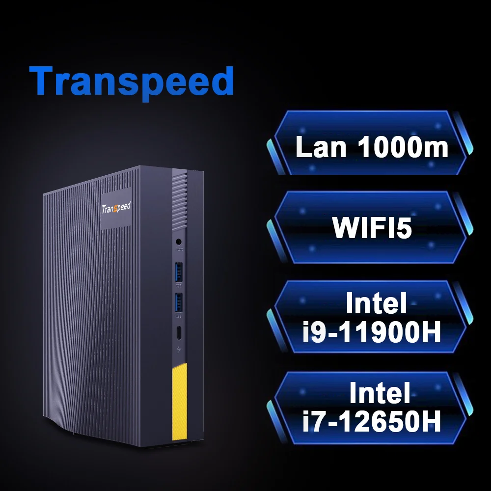 Mini PC Transpeed Windows 11pro intel UHD Graphics i9-11900H i7-12650H WIFI6 BT5.2 LAN 1000M 1TB Gaming Computer HD2.0